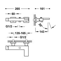Tres SLIM Einhebel-Wannenmischer-20217001