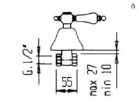 Demm Unterputzventil mit Einbaukörper Etros, Griff weiß lackiert Farbe: bronze