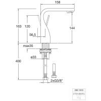 Steinberg 230 1010 2 Waschtisch-Einhebelmischer ohne Ablaufgarnitur, Ausladung 140 mm