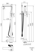 Steinberg 230 1163 Freistehende Wannen-Armatur