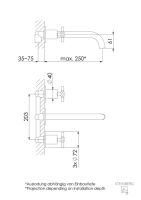 Steinberg 250 1916 3-Loch Waschtisch-Wand-Armatur, Ausladung 245 mm