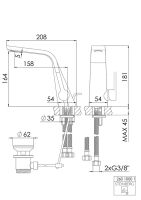 Steinberg 260 1000 1 Waschtisch-Einhebelmischer mit Ablaufgarnitur, Ausladung 158 mm