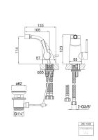 Steinberg 260 1300 Bidet-Einhebelmischbatterie, Ausladung 105 mm