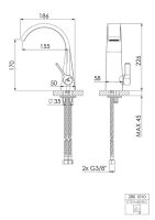 Steinberg 280 1010 Waschtisch-Einhebelmischer, ohne Ablaufgarnitur, Ausladung 155 mm