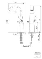 Steinberg 280 1700 Waschtisch-Einhebelmischer, ohne Ablaufgarnitur, Ausladung 155 mm