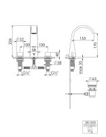 Steinberg 280 2000 3-Loch Waschtisch-Armatur, Ausladung 155 mm