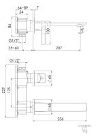 Steinberg Waschtisch Wand-Einhebelmischer mit Farbhülse