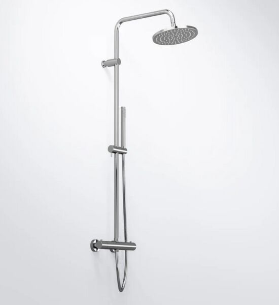 Steinberg 340 2721 Brauseset komplett mit Thermostatarmatur, mit Regenbrause (mit Easy Clean) und Handbrause