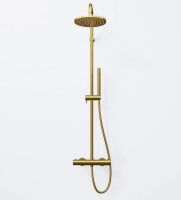 Steinberg 340 2721 Brauseset komplett mit Thermostatarmatur, mit Regenbrause (mit Easy Clean) und Handbrause