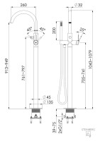 Steinberg 341 1162 Freistehende Wannen-Armatur