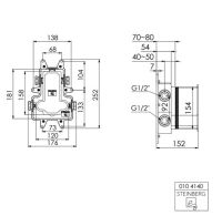 Steinberg 160 4133 3 Fertigmontageset für Unterputzthermostat mit 2-Wege-Umsteller