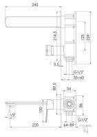 Steinberg 342 1864 3 Waschtisch-Wand-Einhebelmischer (Fertigmontageset)