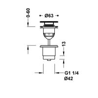 Tres Click-clack-Ablaufventil Simple-rapid für Waschbecken-24284001