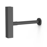 Tres Quadratischer Teleskopsiphon mit Sichtfenster und Stutzen für Waschbecken-10710342