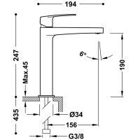Tres FLAT Ökologischer Einhebel-Waschtischmischer L-22020401