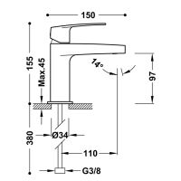 Tres FLAT Ökologischer Einhebel-Waschtischmischer-22010401