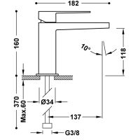 SLIM Einhebel-Waschtischmischer mit Zugstangen-Ablaufgarnitur 20210301D