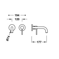 Tres STUDY Sichtbarer Teil für Unterputzgehäuse am Waschtisch-26230021