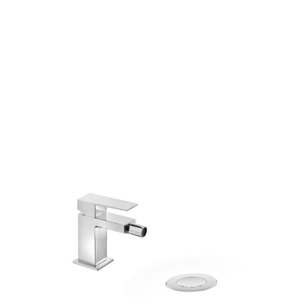 Tres CUADRO Einhebel-Bidetmischer mit Zugstangen-Ablaufgarnitur-00612001D