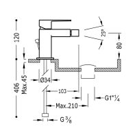 Tres CUADRO Einhebel-Bidetmischer mit...