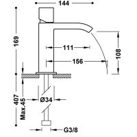 Tres CUADRO Einhebel-Waschtischmischer-00611002