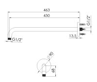 Steinberg 100 7910 Brausearm Wandmontage 450 mm
