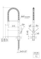 Steinberg 100 1495 Spültisch-Einhebelmischer, Ausladung 215 mm