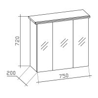 Pelipal Trentino Spiegelschsrank 85.097543 weiß