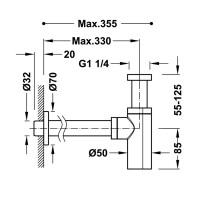 Tres Teleskop-Siphon für Waschbecken-13463410