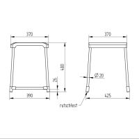 Avenarius Bad-/Dusch-Hocker Sitzfl&auml;che schwarz