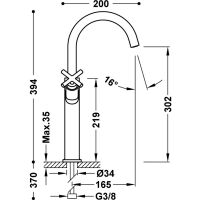 Tres 28380301 2-Griff Wascharmatur XXL