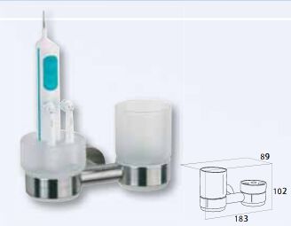 Tiger Becherhalter + Halter für elektr. Zahnbürste, gebürstet