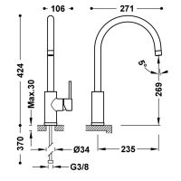 Tres KITCHENS Einhebelmischer für die Küche-23044005