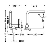 Tres KITCHENS Einhebelmischer mit klappbarem Auslauf für die Küche-23033503