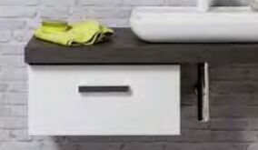 Fackelmann 82003 Schubelement, Front weiß hochglanz, 60 x 30 x 44 cm