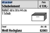 Fackelmann 82003 Schubelement, Front wei&szlig;...