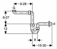 Geberit Waschtisch Raumsparsiphon 1 1/4 Zoll x 40