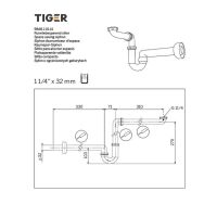 Tiger Raumsparsiphon 11/4" x 32mm