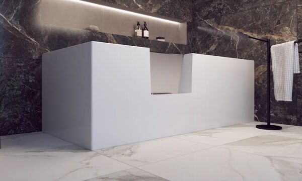 Uppsala Easy 160x70x42 cm Badewanne mit Tür links Schürzenversion: Vorwand Eck rechts