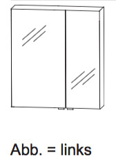 Spiegelschrank Puris Laguna Serie D 60 cm, weiß matt