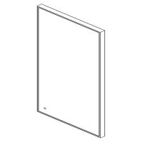 Lanzet Woodblock Spiegelelemant Alu Schwarz 50 cm breit