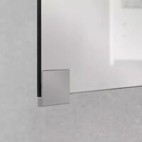 Lanzet Spiegeltür-Griff Aluminium, verchromt 5 x 4 cm