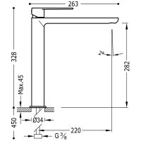 Tres LOFT Einhebel-Waschtischmischer XXL