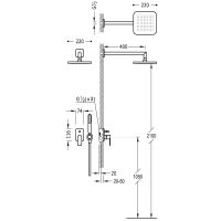 Tres LOFT Unterputz-Einhebelmischer-Duschsystem (2 Wege)