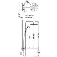 Tres OVER-WALL  Thermostat-Aufputz-Duschsystem