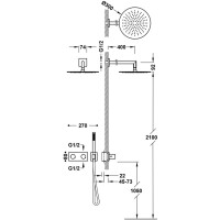 Tres LOFT Bausatz 2-Wege-Thermostat-Unterputz-B-system für die Dusche