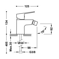 Tres BASE Einhebel-Bidetmischer
