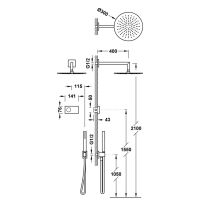 Tres SHOWER TECHNOLOGY Bausatz elektronisches 2-Wege-Thermostat-System für die Dusche