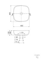 Steinberg Serie 440 6113 Aufsatzschale quadratisch aus Solid Surface