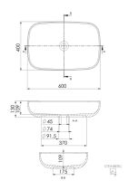 Steinberg Serie 440 6114 Aufsatzschale rechteckig aus Solid Surface